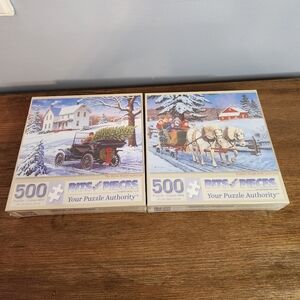 Bits and Pieces 500 Piece Winter Puzzle Set Sealed By John Sloane